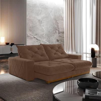 Sofá Retrátil Muzambinho 2,90m 5 Lugares Molas Ensacadas Txr Cobre