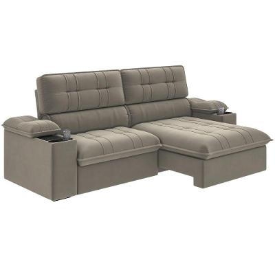 Sofá Retrátil E Reclinável 3 Lugares 2,10m Com Porta Copos Slim Stanley Castor