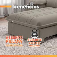 Sofá Retrátil E Reclinável 3 Lugares 2,10m Com Porta Copos Slim Stanley Castor - 6