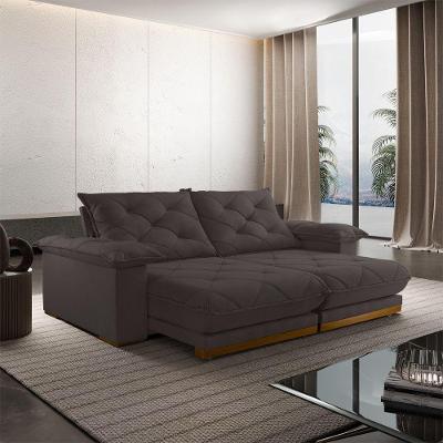 Sofá Retrátil Marrocos 2,90m 05 Lugares Mola Ensacada Txr Marrom