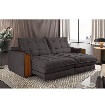 Sofá Retrátil Berlim 2,10m 3 Lugares Molas Ensacadas Txr Marrom