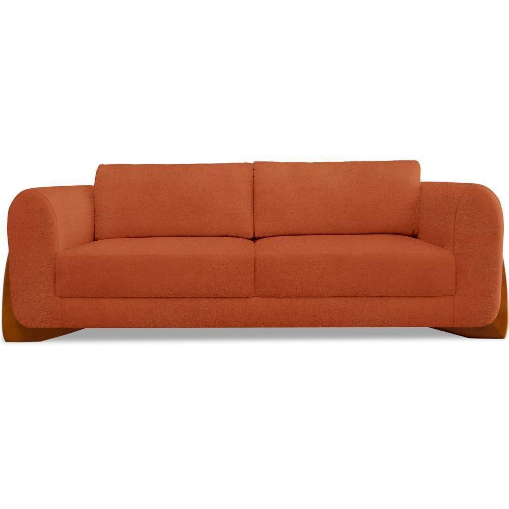 Sofa Jolie 3 Lugares 230cm Pes Boomerang Linho Boucle 3303 Ezz 3303 - 7