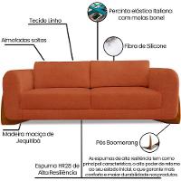 Sofa Jolie 3 Lugares 230cm Pes Boomerang Linho Boucle 3303 Ezz 3303 - 3