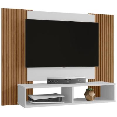 Painel Suspenso Tv 48 Pol 120 Cm Navi Branco Ripado Bechara Branco Ripado