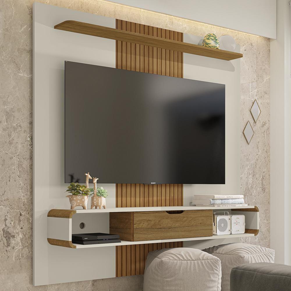 Painel Suspenso Tv 60 Pol 150 Cm Leme Cinamomo Off White Bechara Cinamomo Off White - 2