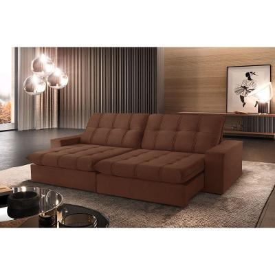 Sofá Retrátil Caparaó 2,10m 3 Lugares Molas Ensacadas Txr Cobre