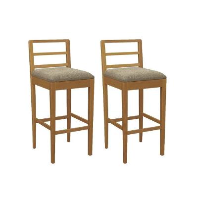 Banqueta Sala De Jantar Sofia 1bmm006ca Premium Madeira Maciça Kit 2 Un Carvalho-boucle Bege Fendi - Kappesberg