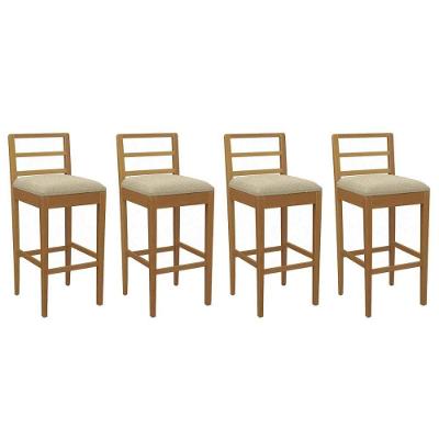 Banqueta Sala De Jantar Sofia 1bmm006ca Premium Madeira Maciça Kit 4 Un Carvalho-boucle Bege - Kappesberg