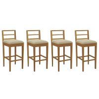 Banqueta Sala De Jantar Sofia 1bmm006ca Premium Madeira Maciça Kit 4 Un Carvalho-boucle Bege - Kappesberg - 1