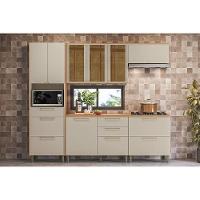 Cozinha Modulada Completa Atena 5 Peças (2aéreos+2balcões+1paneleiro) Cp05 Jequitiba-off White Fosco - Linea Brasil - 1
