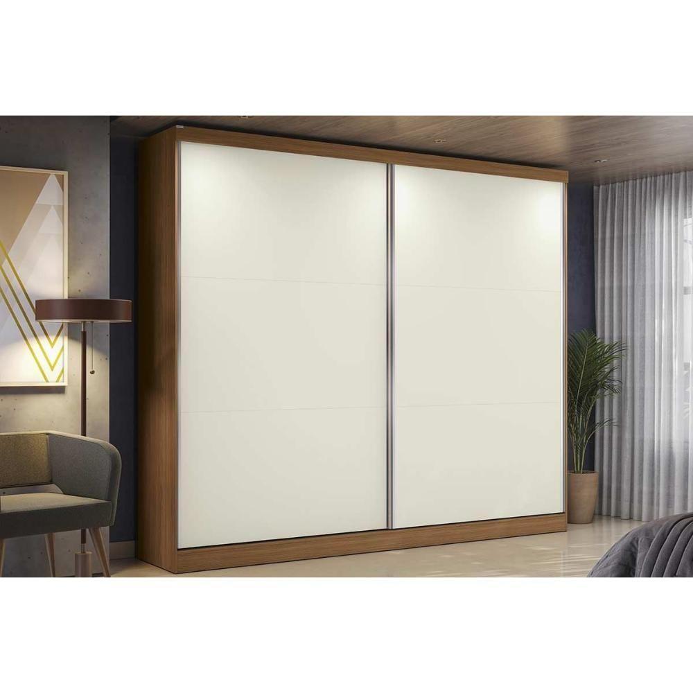 Guarda Roupa Casal 2 Portas De Correr E 4 Gavetas T583 Canela-off White - Kappesberg - 1