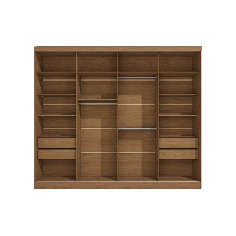 Guarda Roupa Casal 2 Portas De Correr E 4 Gavetas T583 Canela-off White - Kappesberg - 8