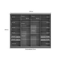 Guarda Roupa Casal 2 Portas De Correr E 4 Gavetas T583 Canela-off White - Kappesberg - 6