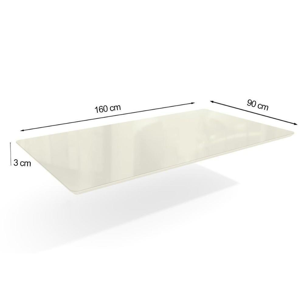 Tampo Mesa Sala De Jantar Madeirado C- Vidro Ta26 Retangular 90x160cm Freijo-bronze - Kappesberg - 2