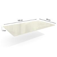 Tampo Mesa Sala De Jantar Madeirado C- Vidro Ta26 Retangular 90x160cm Freijo-bronze - Kappesberg - 2