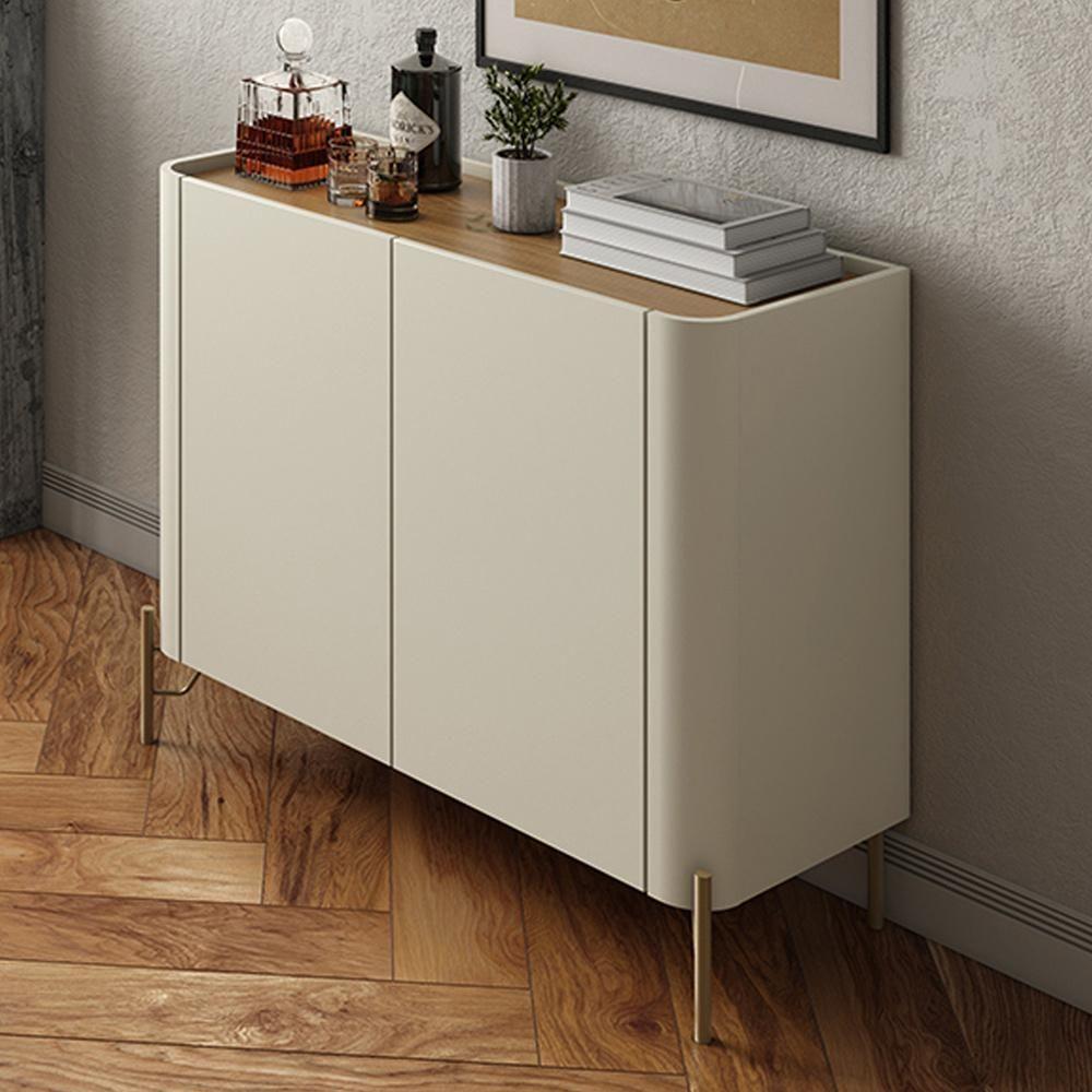 Buffet Para Sala De Jantar 2 Portas 1 Gaveta Pés Industrial Dourado Naim I03 Luna Louro - Lyam - 2