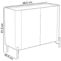 Buffet Para Sala De Jantar 2 Portas 1 Gaveta Pés Industrial Dourado Naim I03 Luna Louro - Lyam