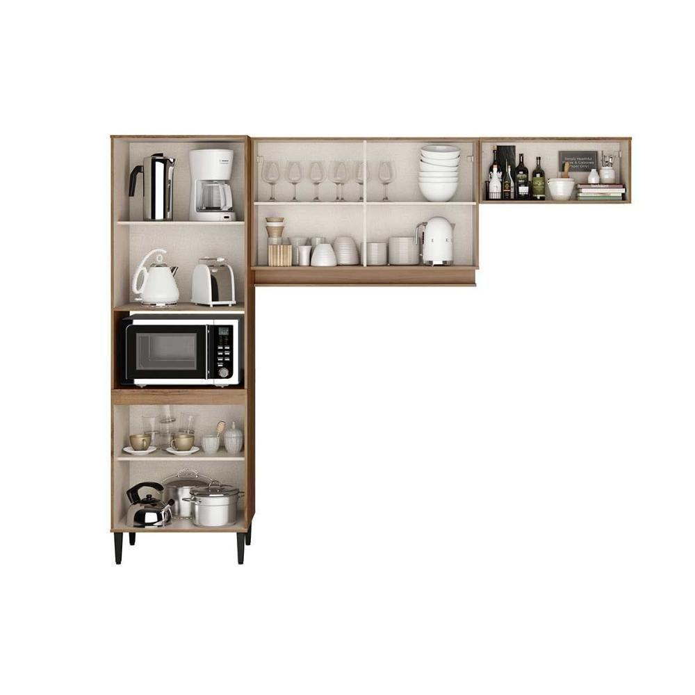 Kit De Cozinha Completa 3 Peças Alpha (2aéreos+1paneleiro) C3p35 Branco - Carraro - 3