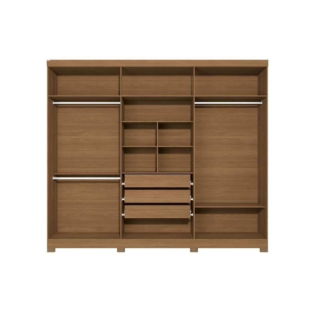 Guarda Roupa Casal 6 Portas (2 C- Espelho) E 3 Gavetas C- Pés Cb01t580 Canela-grafite - Kappesberg - 5