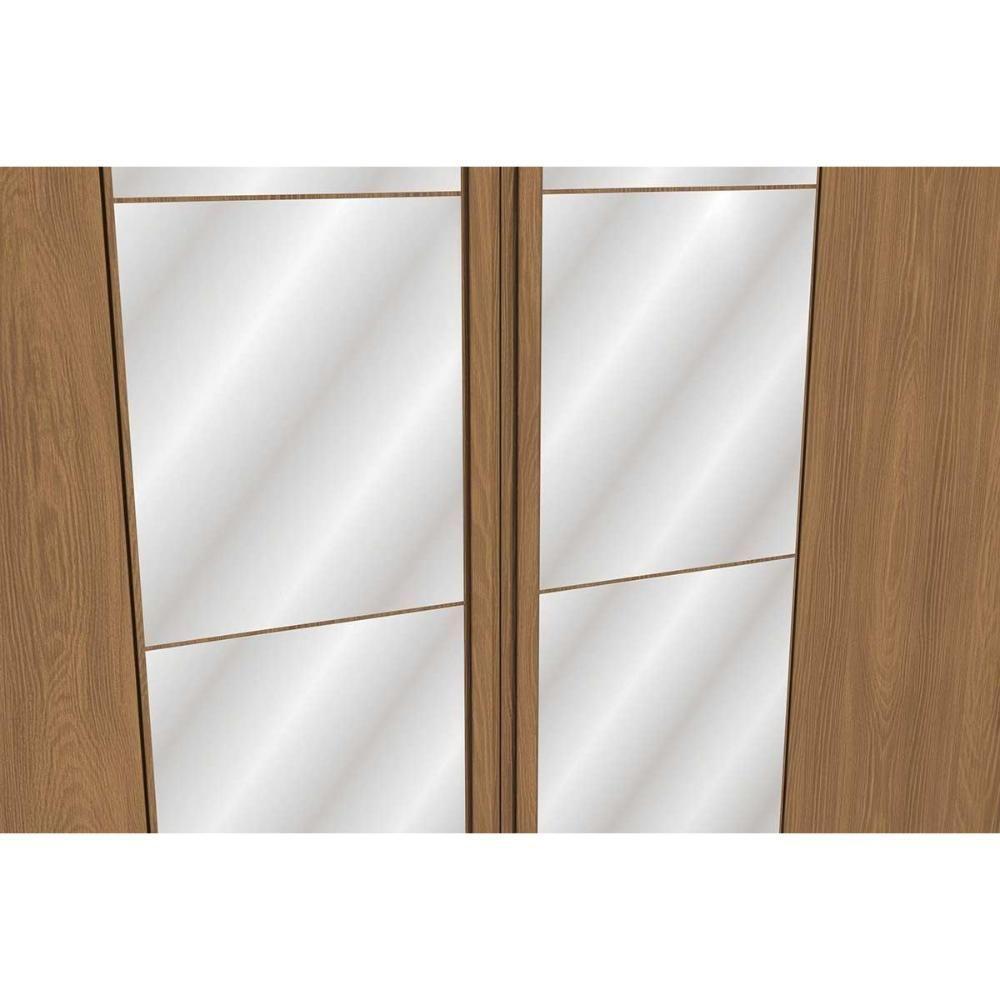 Guarda Roupa Casal 6 Portas (2 C- Espelho) E 3 Gavetas C- Pés Cb01t580 Canela-grafite - Kappesberg - 6