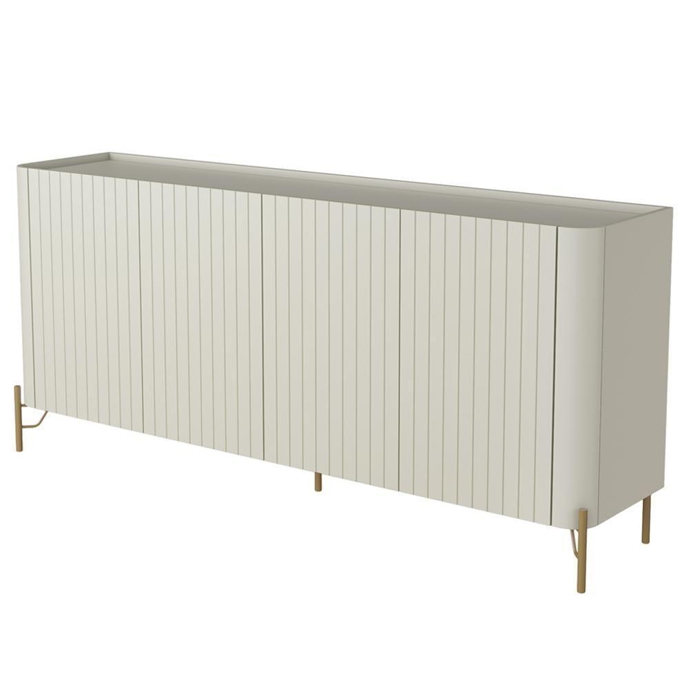 Buffet Sala De Jantar 4 Portas Brise 1 Gaveta Pés Industrial Dourado Naim I03 Luna - Lyam - 5