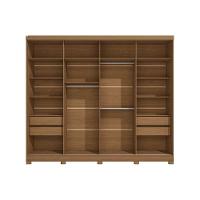 Guarda Roupa Casal 2 Portas De Correr (1 C- Espelho) E 4 Gavetas C- Pés Cb01t583 Canela-off White - Kappesberg - 7