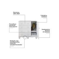 Cômoda Infantil Junior C- 1 Porta E 4 Gavetas Branco-amendoa - Peroba - 3