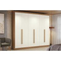 Guarda Roupa Casal 6 Portas E 3 Gavetas T580 Canela-off White - Kappesberg - 1