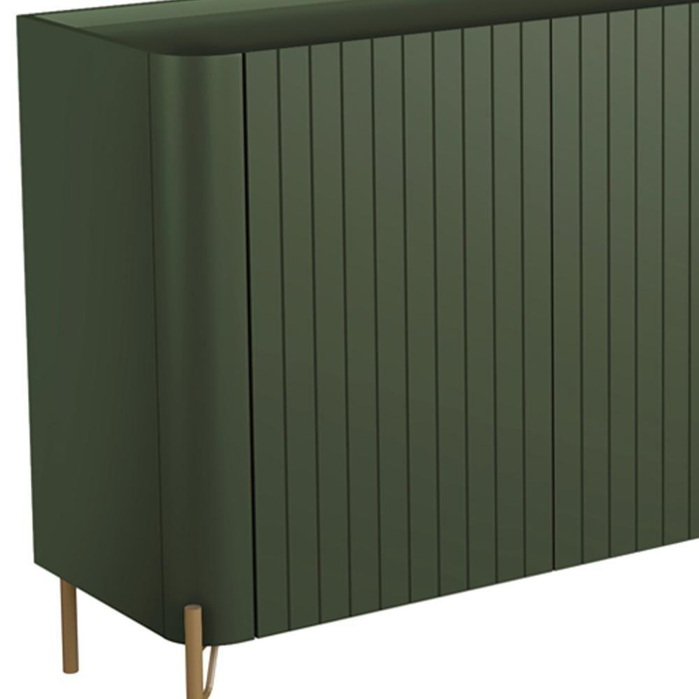 Buffet Sala De Jantar 4 Portas Brise 1 Gaveta Pés Industrial Dourado Naim I03 Musgo - Lyam - 8
