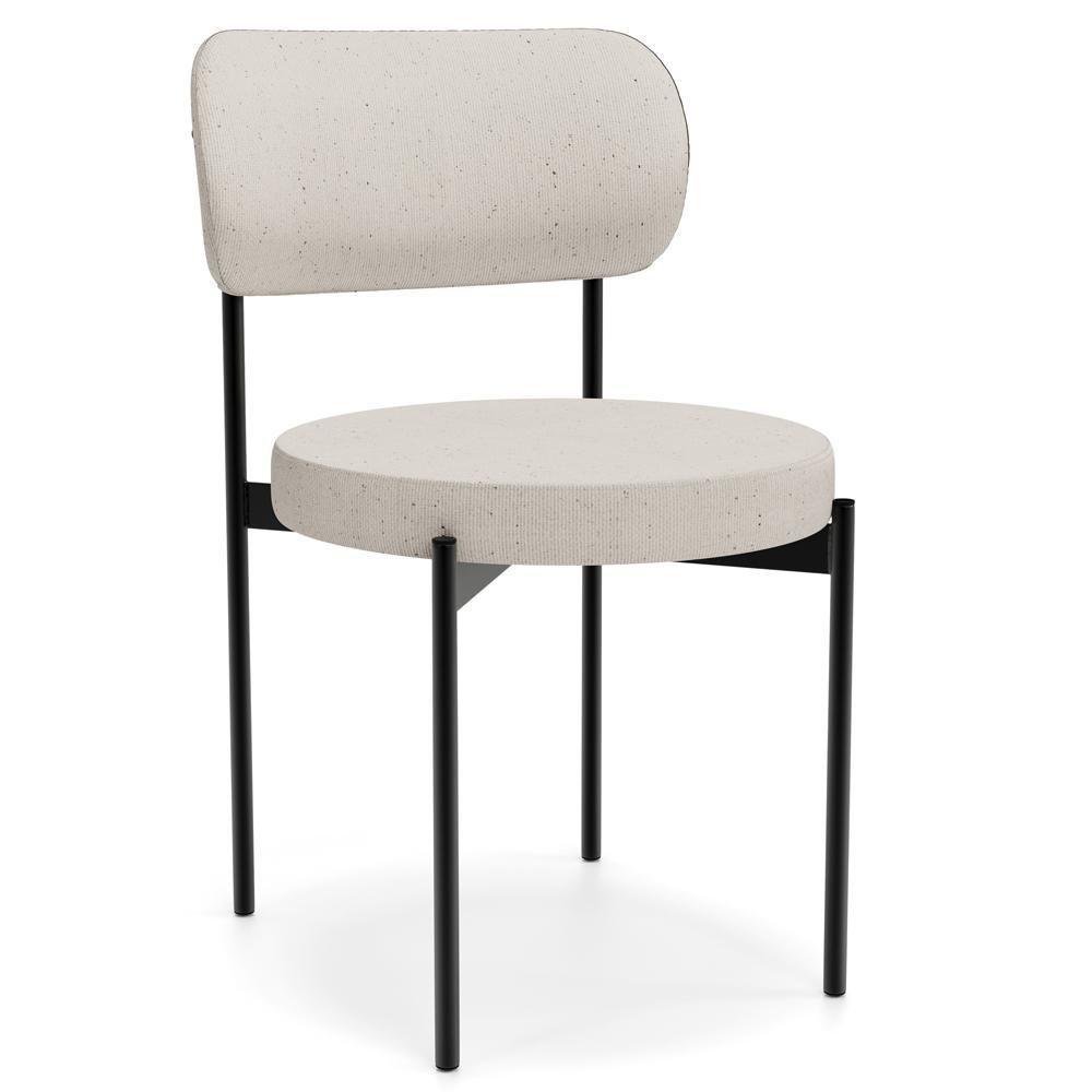 Cadeira Decorativa Estofada Para Sala De Jantar Louvre L02 Linho Cru - Lyam Decor - 1