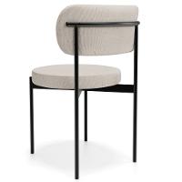 Cadeira Decorativa Estofada Para Sala De Jantar Louvre L02 Linho Cru - Lyam Decor - 5