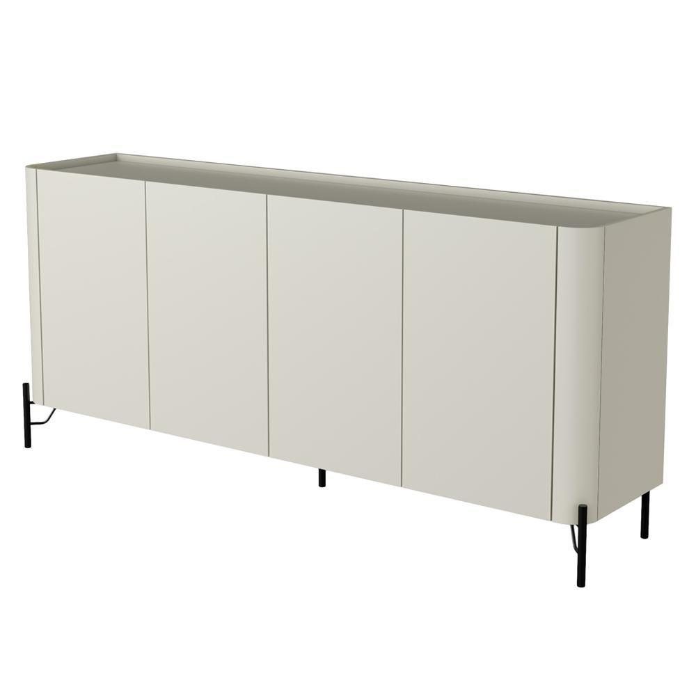 Buffet Para Sala De Jantar 4 Portas 1 Gaveta Pés Industrial Preto Naim I03 Luna - Lyam - 5
