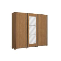 Guarda Roupa Casal 3 Portas De Correr (1 C- Espelho) E 4 Gavetas C- Pés Cb01t582 Canela - Kappesberg - 2