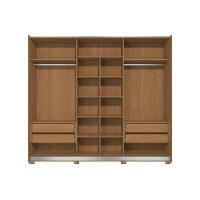 Guarda Roupa Casal 3 Portas De Correr (1 C- Espelho) E 4 Gavetas C- Pés Cb01t582 Canela - Kappesberg - 5