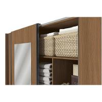 Guarda Roupa Casal 3 Portas De Correr (1 C- Espelho) E 4 Gavetas C- Pés Cb01t582 Canela - Kappesberg - 6