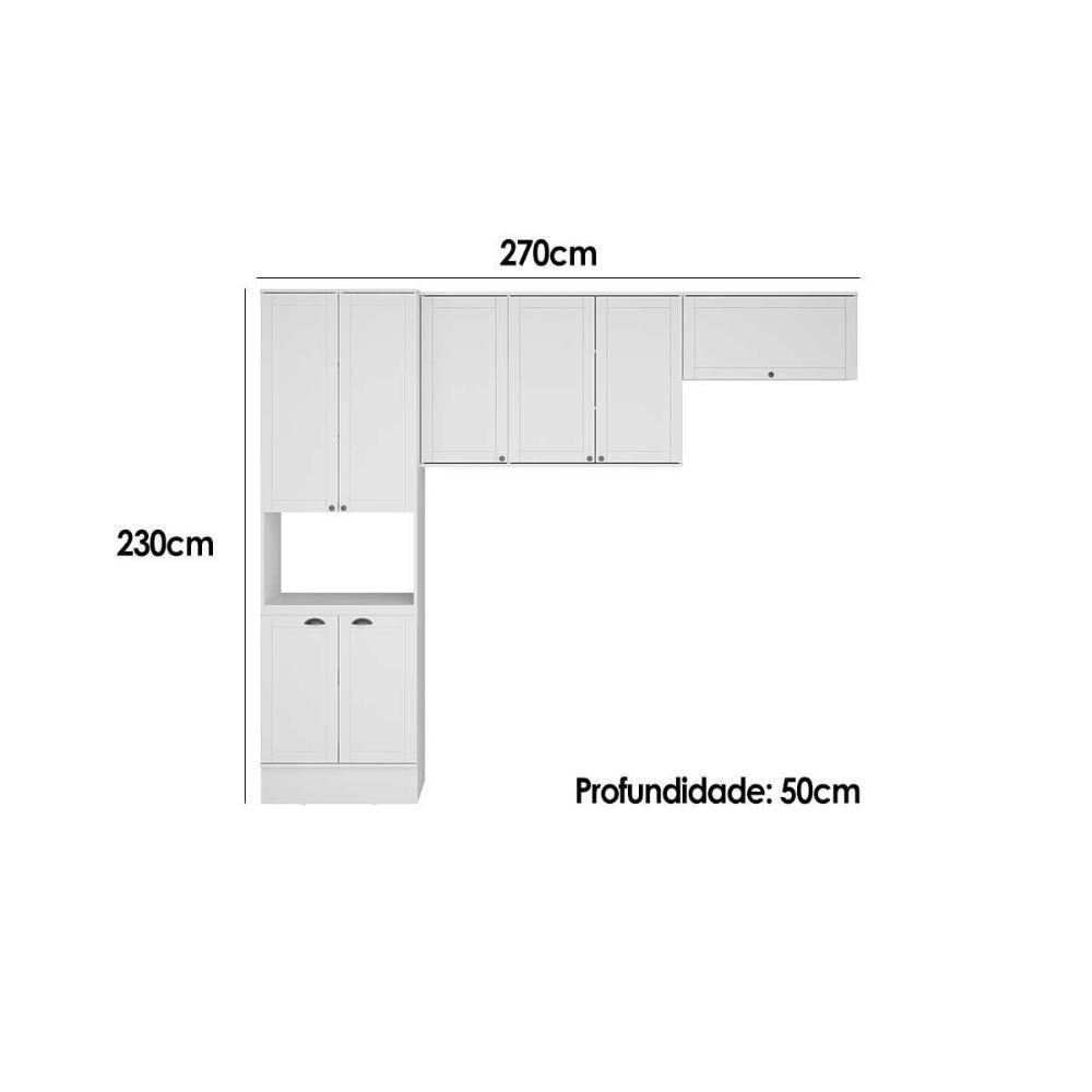 Cozinha Modulada Completa Bella 3 Peças (2aéreos+1paneleiro) C3p26 Branco - Carraro - 2