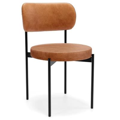 Cadeira Decorativa Estofada Para Sala De Jantar Louvre L02 Couríssimo Canela - Lyam Decor