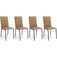 Cadeira De Cozinha Amsterdã C091prf Aço Kit 4 Un Preto Fosco-capuccino - Kappesberg - 1