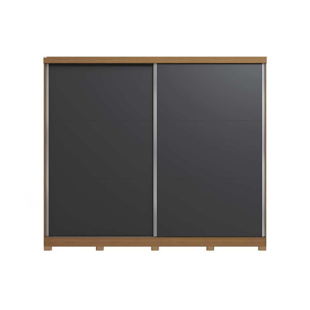 Guarda Roupa Casal 2 Portas De Correr E 4 Gavetas C- Pés Cb03t583 Canela-grafite - Kappesberg - 4