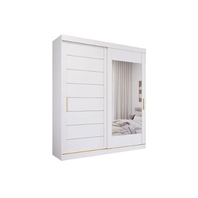 Guarda Roupa 2 Portas De Correr (1 C- Espelho) E 3 Gavetas Flora Branco - Panan