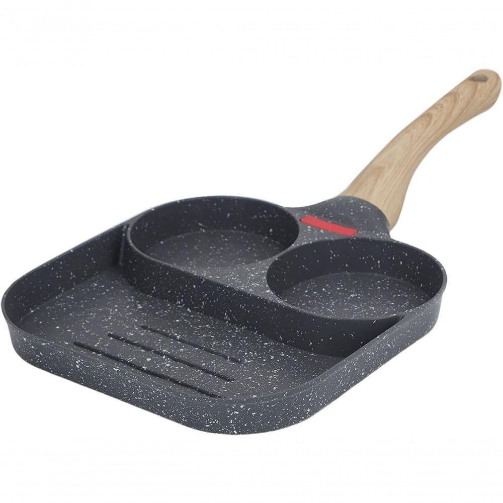 Frigideira De Ovo E Panqueca Em Alumínio C- Revestimento Antiaderente E Alça De Silicone - 1