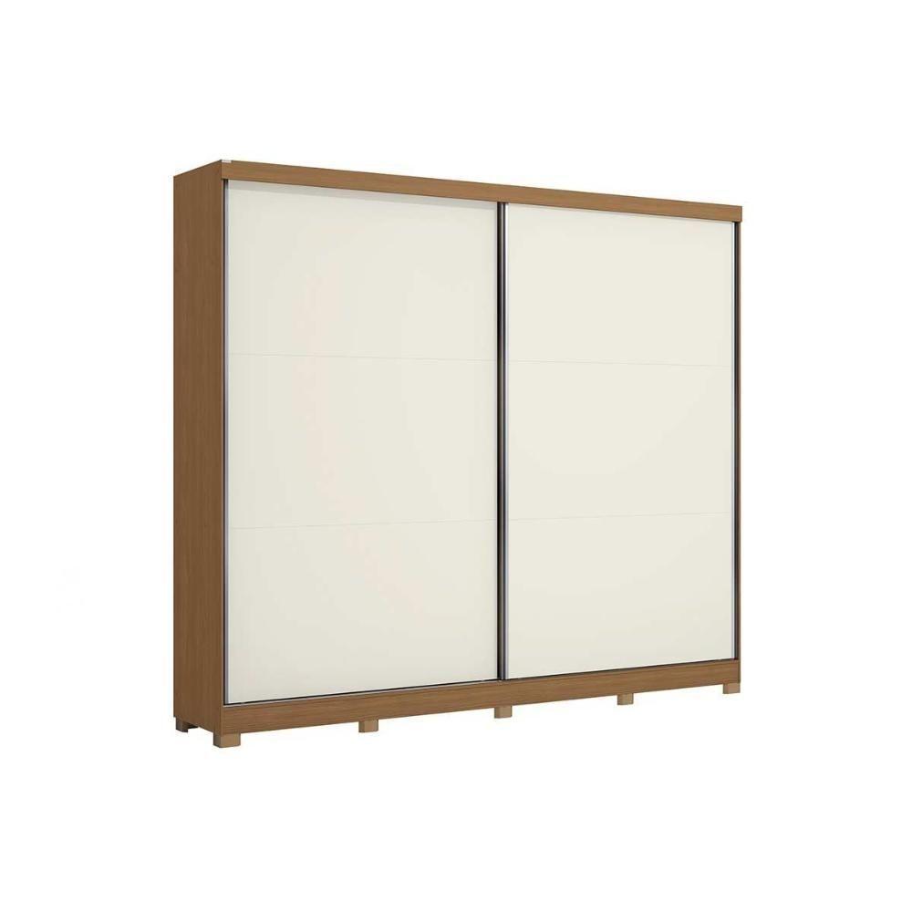 Guarda Roupa Casal 2 Portas De Correr E 4 Gavetas C- Pés Cb03t583 Canela-off White - Kappesberg - 2