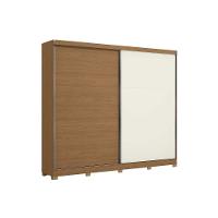 Guarda Roupa Casal 2 Portas De Correr E 4 Gavetas C- Pés Cb03t583 Canela-off White - Kappesberg - 3