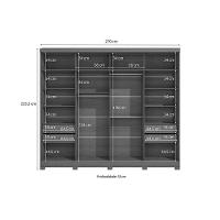 Guarda Roupa Casal 2 Portas De Correr E 4 Gavetas C- Pés Cb03t583 Canela-off White - Kappesberg - 5