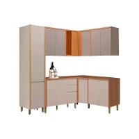 Kit De Cozinha Completa 7 Peças Allure (3aéreos+3balcões+1paneleiro) Cp32 Jequitiba-gris Fosco - Linea Brasil - 1