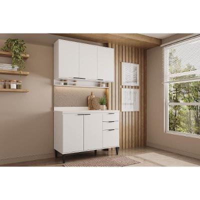 Cozinha Modulada Carraro Alpha Alpha 2 Peças (1aéreo+1balcão) C2p53 Branco-carraro