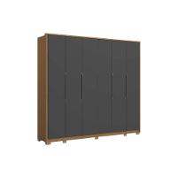 Guarda Roupa Casal 6 Portas E 4 Gavetas C- Pés Cb03t581 Canela-grafite - Kappesberg - 2