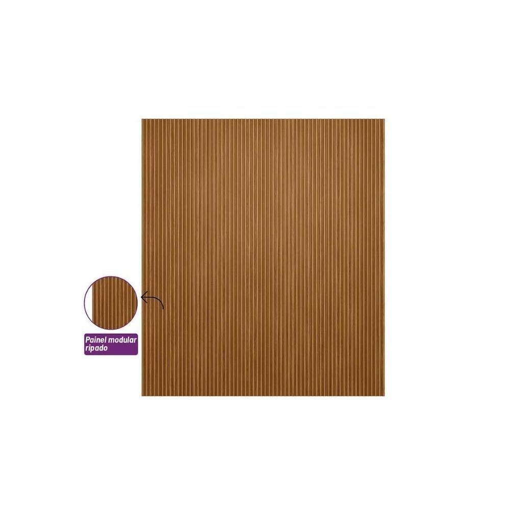 Painel P- Quarto Até 85 Pol Modular 2.2 Ripado 219x250cm Nature Fosco - Linea Brasil - 5