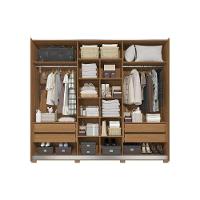 Guarda Roupa Casal 3 Portas De Correr (1 C- Espelho) E 4 Gavetas C- Pés Cb01t582 Canela-grafite - Kappesberg