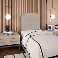 Cabeceira Solteiro 90 Cm Com Frame Alana Boucle Bege Escuro Artte - 9